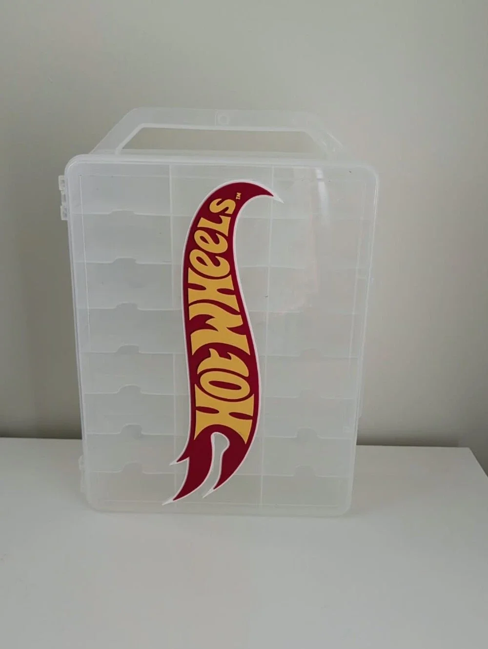 Clear Storage Case with Custom 3D-Printed Hot Wheels Emblem